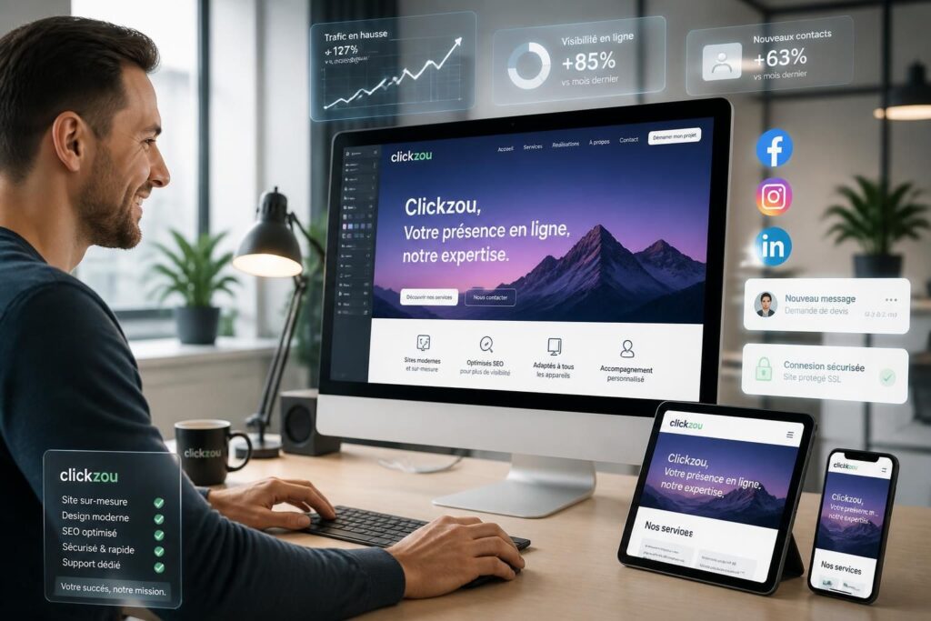 découvrez comment la création de site internet avec clickzou peut renforcer votre présence en ligne grâce à des solutions personnalisées, modernes et performantes.